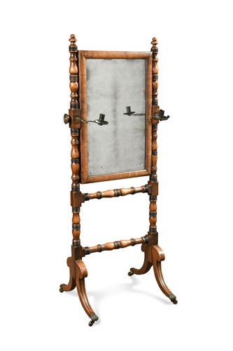 Lot 614 - A Regency mahogany cheval dressing mirror
