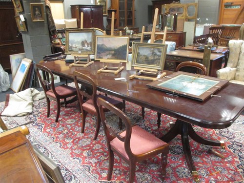 Lot 626 - A George IV style mahogany D-end twin pedestal...