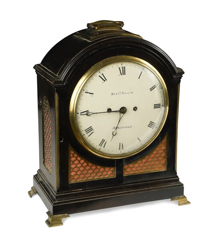 Lot 445 - A Regency ebonised bracket clock