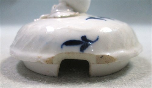 Lot 5 - A Tournai blue and white baluster custard cup...