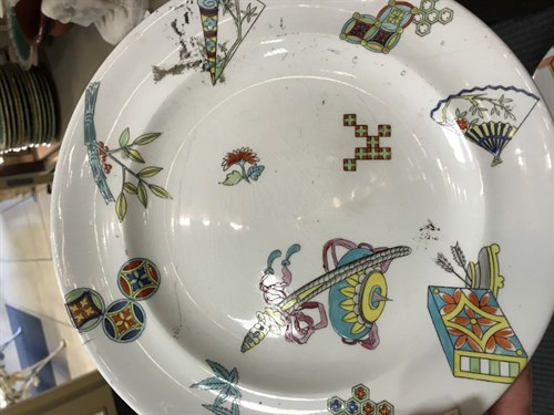 Lot 11 - A Royal Worcester Aesthetic Movement part dinner service