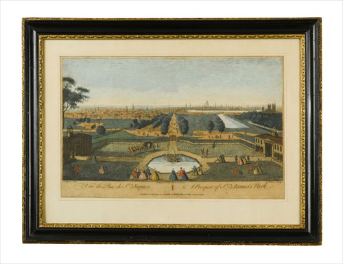 Lot 5 - A group of seven late 18th century decorative coloured topographical engravings