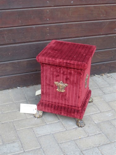 Lot 351 - A pair of 20th century ormolu mounted fabric upholstered urn stands