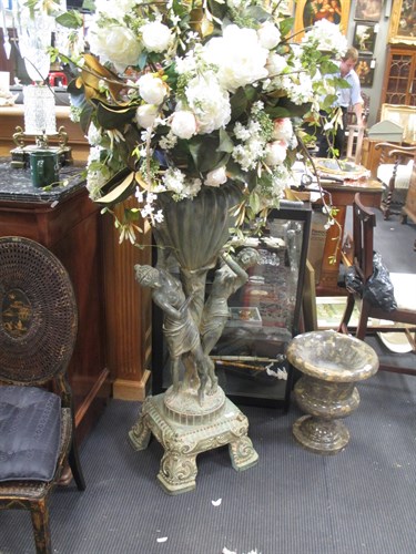 Lot 463 - A large modern bronze figural jardiniere or...