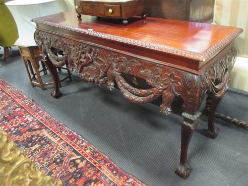 Lot 353 - A modern George II style mahogany console...