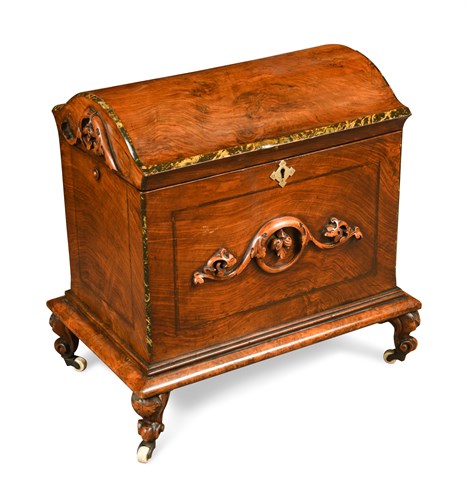 Lot 510 - A Victorian walnut domed top cellarette
