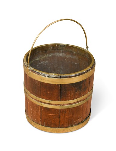 Lot 534 - A 19th century brass bound mahogany peat bucket