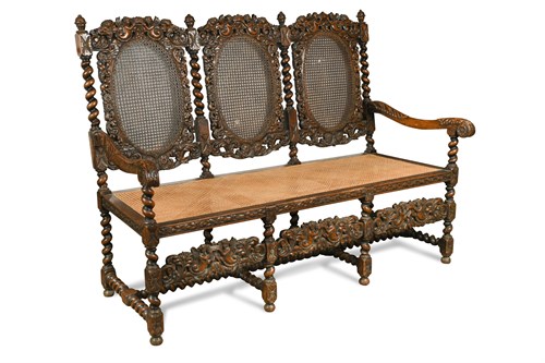 Lot 382 - A pair of Charles II walnut chairs, - damages,...