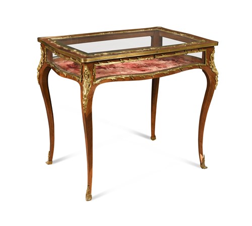 Lot 575 - A Louis XV style French ormolu mounted rosewood bijouterie table