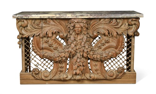 Lot 598 - An early 18th century Dutch carved and pierced pinewood panel