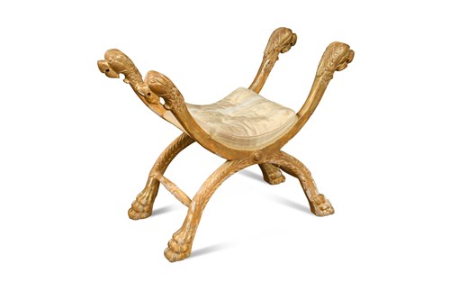 Lot 605 - A 19th century Italian gilt framed stool