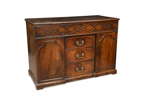 Lot 583 - A George II mahogany architects cupboard in the manner of Wright & Elwick