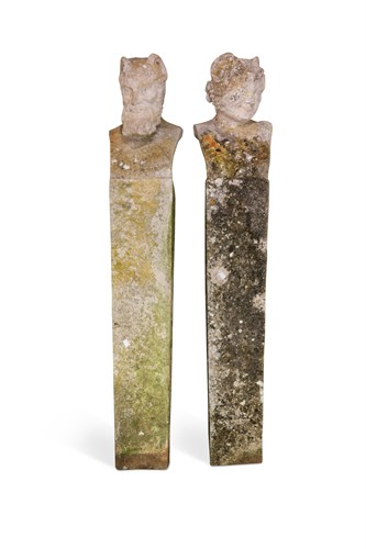 Lot 366 - Two 18th or 19th century stone Bacchic terms