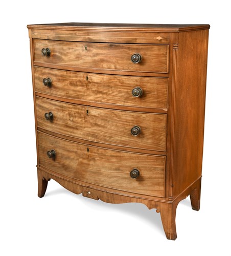 Lot 617 - A Regency mahogany bow front chest