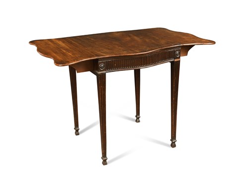 Lot 567 - A George III mahogany and later serpentine Pembroke table