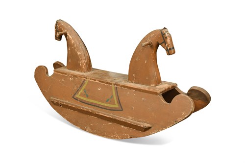 Lot 364 - A 19th century Folk-Art painted double-end rocking horse