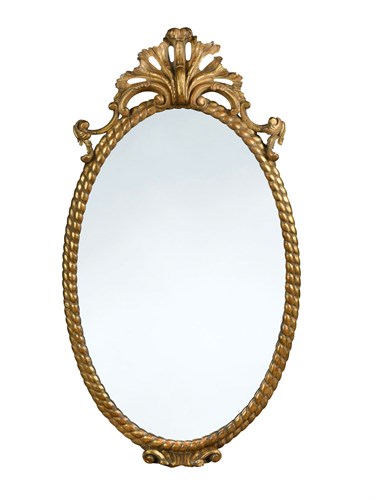 Lot 517 - A  mid-19th century oval gilt framed wall mirror