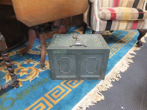 Lot 392 - A 19th century iron strong box