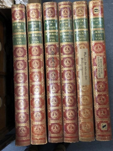 Lot 400 - Six leather covered print boxes, formerly used at the Albertina Museum, Vienna