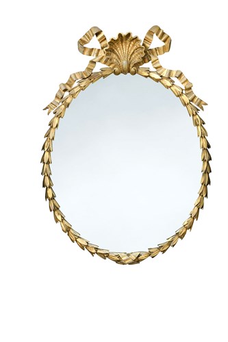 Lot 553 - A late 18th century giltwood framed oval mirror
