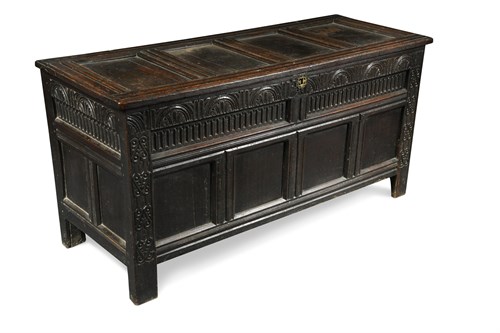 Lot 626 - A late 17th oak panelled coffer