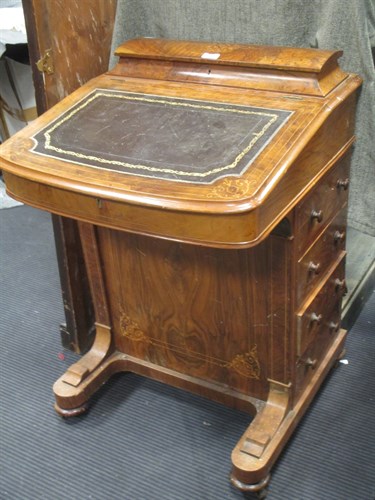 Lot 436 - A late Victorian walnut Davenport desk