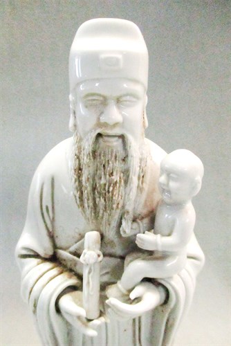Lot 10 - A group of three Chinese Dehua figures of...