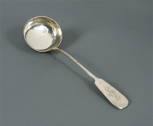 Lot 513 - An early 20th century Russian metalwares silver borscht ladle