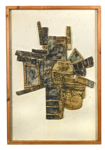 Lot 115 - A 20th century Studio Pottery abstract relief panel