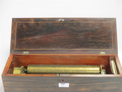Lot 116 - A rosewood cased Swiss musical box