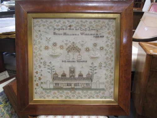 Lot 256 - Betty Helliwell's Sampler, worked by her aged...