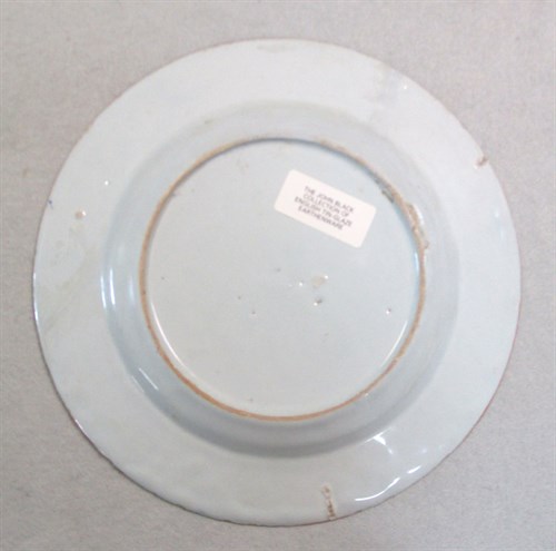 Lot 6 - A Delft polychrome plate, probably Liverpool