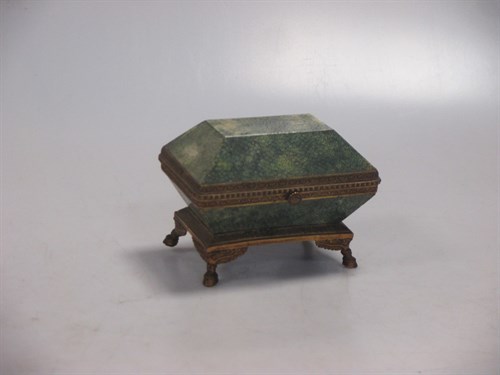 Lot 121 - Shagreen and gilt metal mount casket of a...