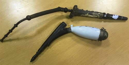 Lot 67 - Bavarian hunting pipe, and another (2)