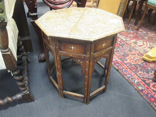 Lot 355 - A late 19th century Anglo-Indian bone inlaid...