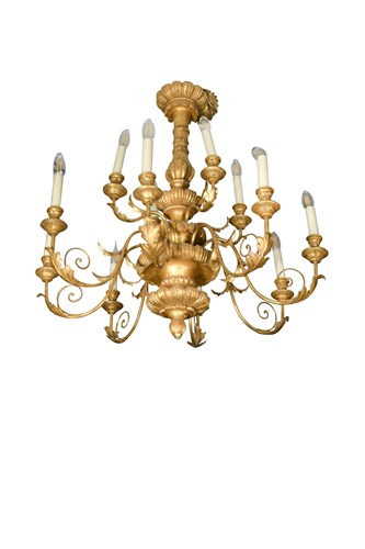 Lot 481 - A pair of modern gilt wood twelve branch...
