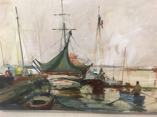 Lot 47 - Dino Rossi (Italian 1904-1982), Harbour scenes,...