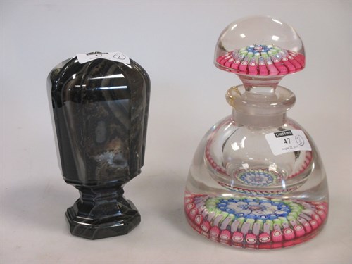 Lot 47 - Early English millefiori glass and stopper; a...