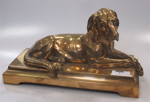 Lot 3 - A brass model of a bloodhound