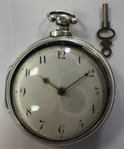 Lot 389 - T Spencer - A George III silver pair cased pocket watch
