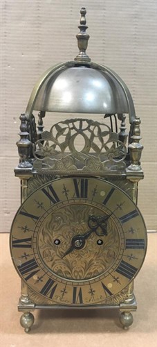 Lot 451 - A late Victorian brass lantern clock, in 17th century style