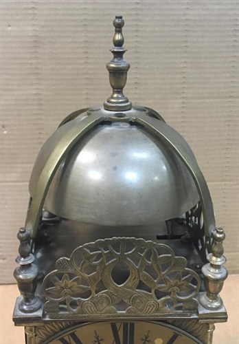 Lot 451 - A late Victorian brass lantern clock, in 17th century style