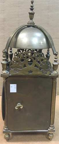 Lot 451 - A late Victorian brass lantern clock, in 17th century style