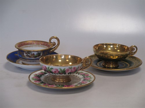 Lot 50 - Four late period Sevres cabinet cups and...