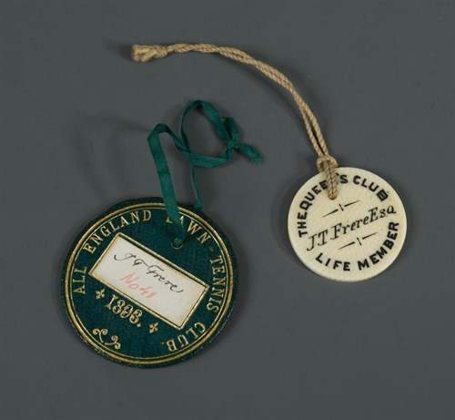 Lot 379 - A late 19th century ivory Queen's Club Life Member badge