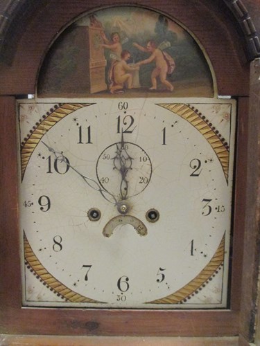Lot 346 - An early 19th century oak longcase clock, 8...