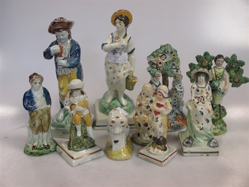 Lot 38 - A group of 18th century Walton and prattware...