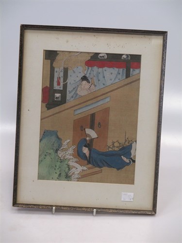Lot 288 - A set of five Chinese paintings on silk,...