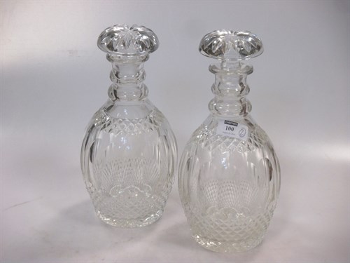 Lot 100 - Pair of triple neck decanters (2)
