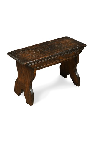 Lot 439 - A 18th Century oak boarded stool